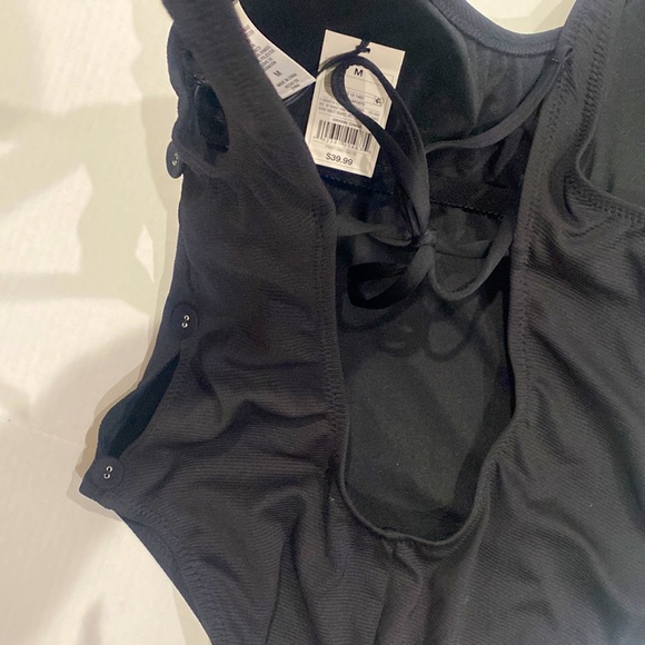 Bathing Suit NWT Shade Shore One Piece Black Side Cutouts Size M - Picture 7 of 9